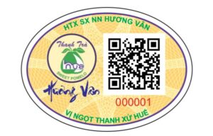 Tem truy xuất cho bưởi Thanh Trà do An Hà phát hành