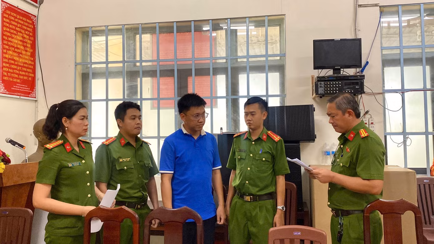 Đối tượng Nguyễn Anh Tiến bị khởi tố, bắt tạm giam. Ảnh Công an tỉnh Tây Ninh