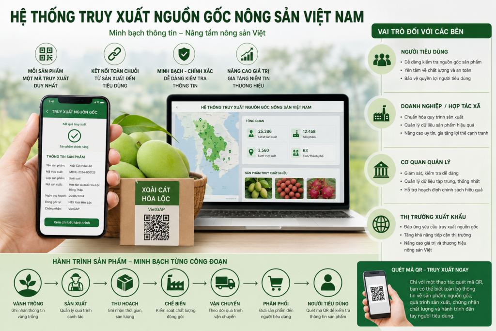 Hệ thống truy xuất nông sản Việt minh bạch thông tin